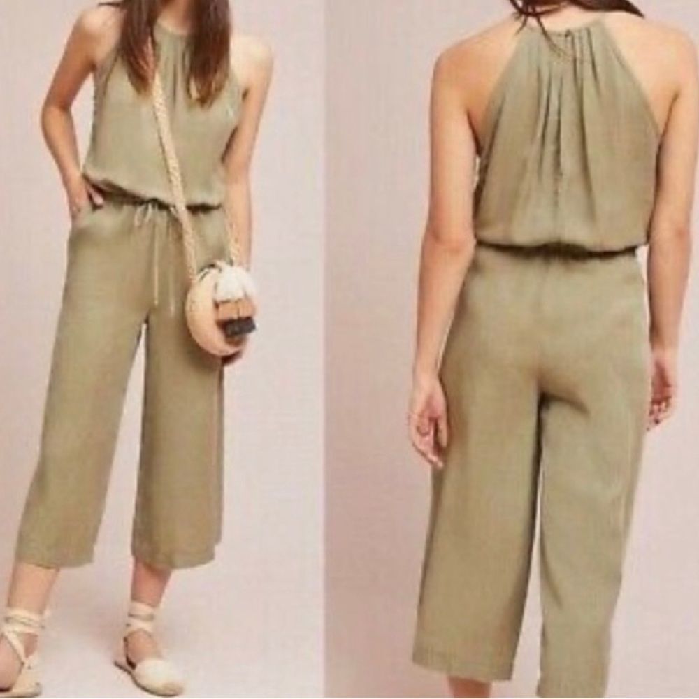 ANTHROPOLOGIE Cloth & Stone Day Tripper Jumpsuit, Olive Green